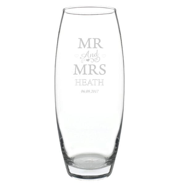 Personalised Mr & Mrs Bullet Vase
