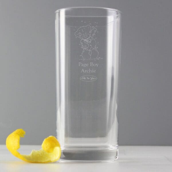Personalised Me To You Engraved Wedding Boy Hi Ball Glass