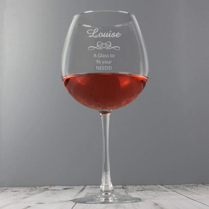 Personalised Decorative Bottle of Wine Glass