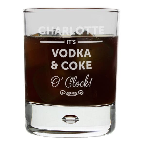 Personalised Its... OClock Tumbler Bubble Glass