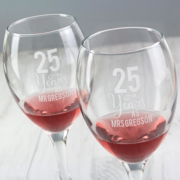 Personalised Years As... Wine Glass Set