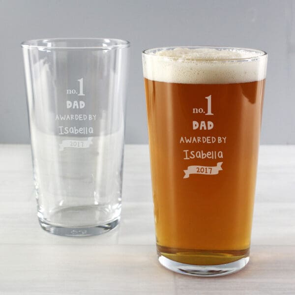 Personalised no.1 Awarded By Pint Glass