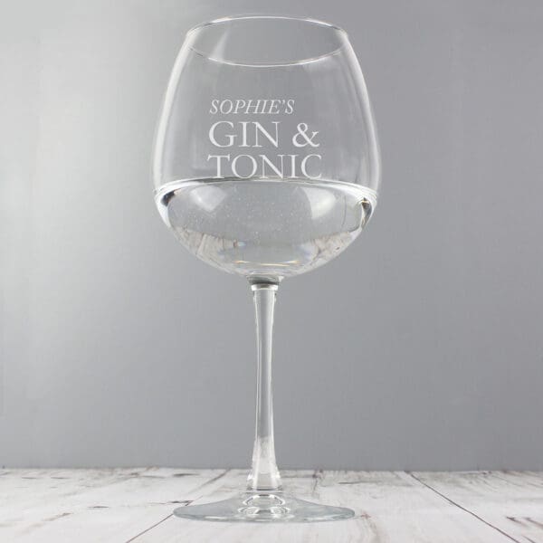 Personalised Gin & Tonic Balloon Glass