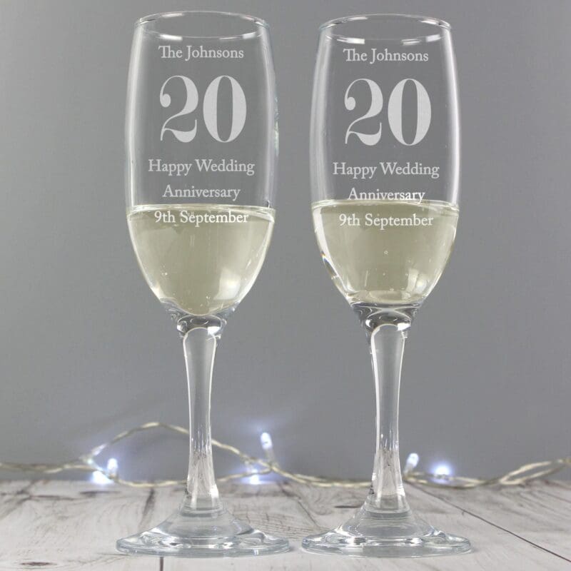 Personalised Anniversary Pair of Flutes