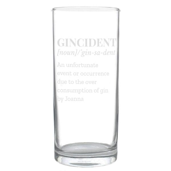 Personalised Gincident Hi Ball Glass