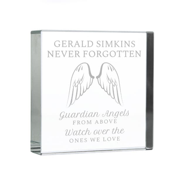 Personalised Guardian Angel Wings Crystal Token