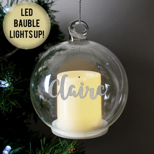 Personalised Christmas LED Candle Bauble 26 Personalised Christmas LED Candle Bauble