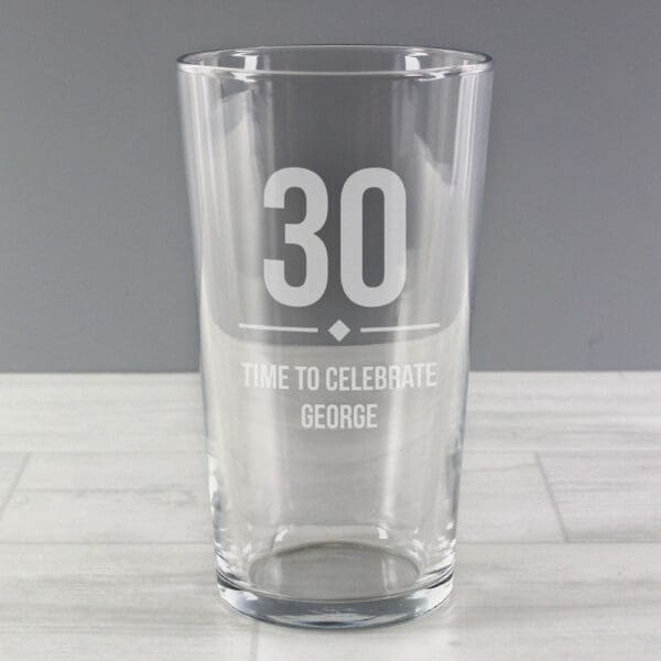 Personalised Big Age Birthday Pint Glass