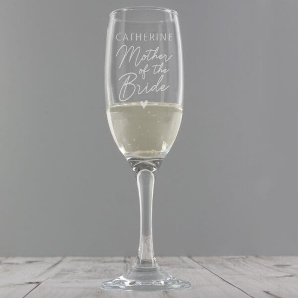 Personalised Mother of the Bride Flute Glass 2 Personalised Mother of the Bride Flute Glass