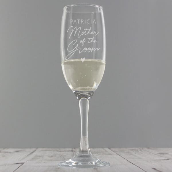 Personalised Mother of the Groom Flute Glass 4 Personalised Mother of the Groom Flute Glass