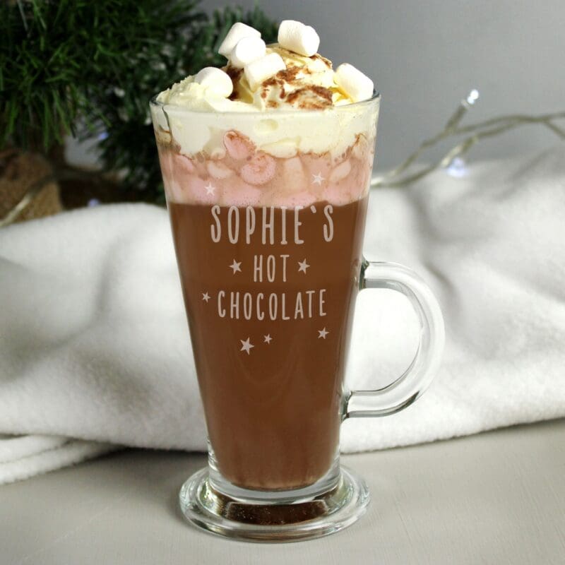 Personalised Stars Hot Chocolate Latte Glass