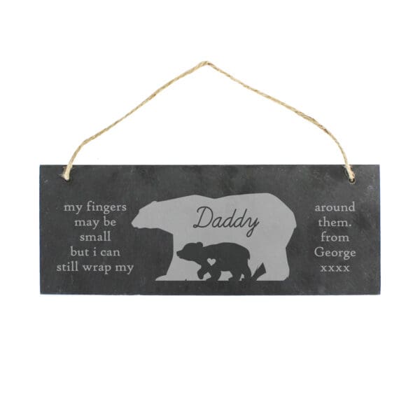 Personalised Bear Slate Door Plaque