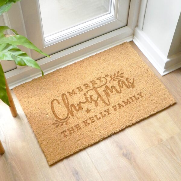 Personalised Christmas Rectangle Indoor Doormat 12 Personalised Christmas Rectangle Indoor Doormat