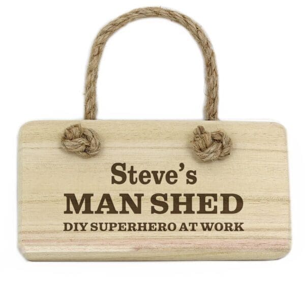 Personalised Man At Work Wooden Sign