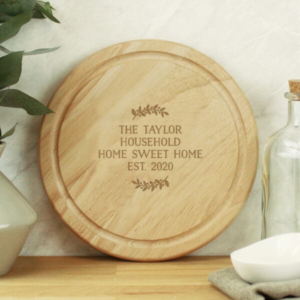 Personalised Wreath Chopping Board 4 Personalised Wreath Chopping Board