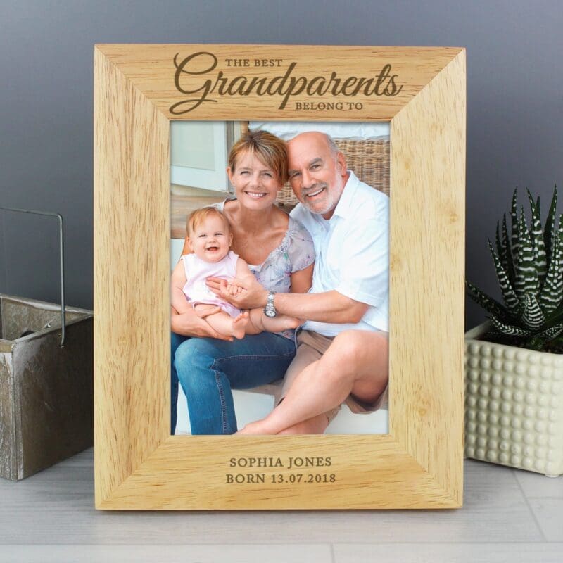 Personalised 'The Best Grandparents' 5x7 Wooden Photo Frame