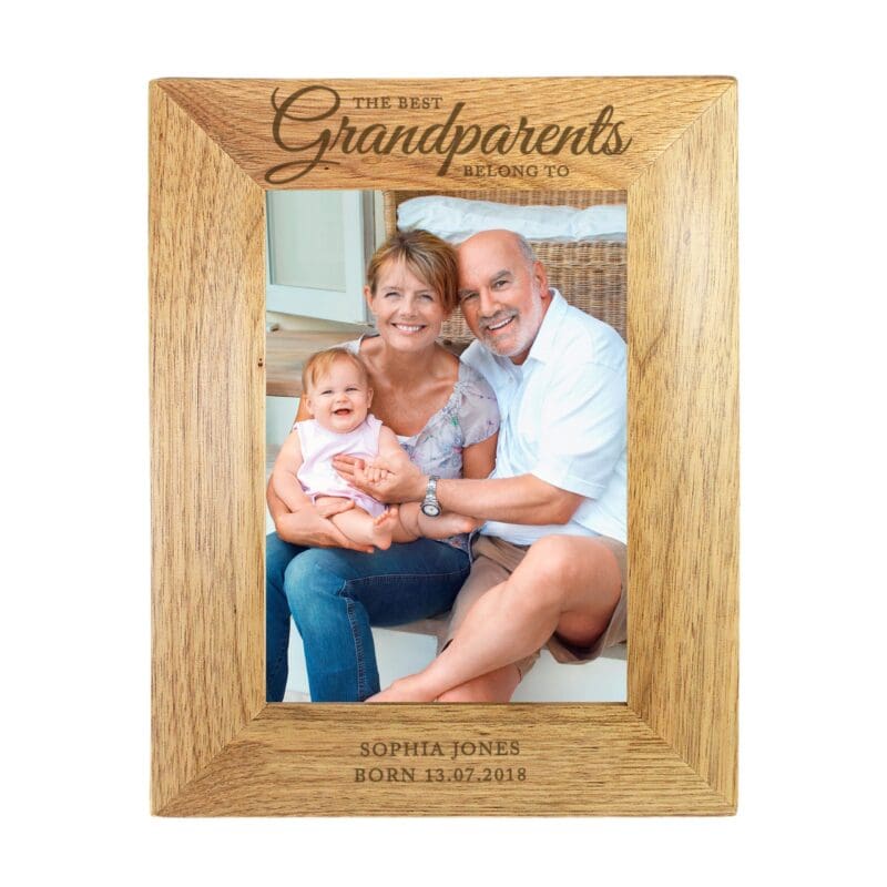 Personalised 'The Best Grandparents' 5x7 Wooden Photo Frame