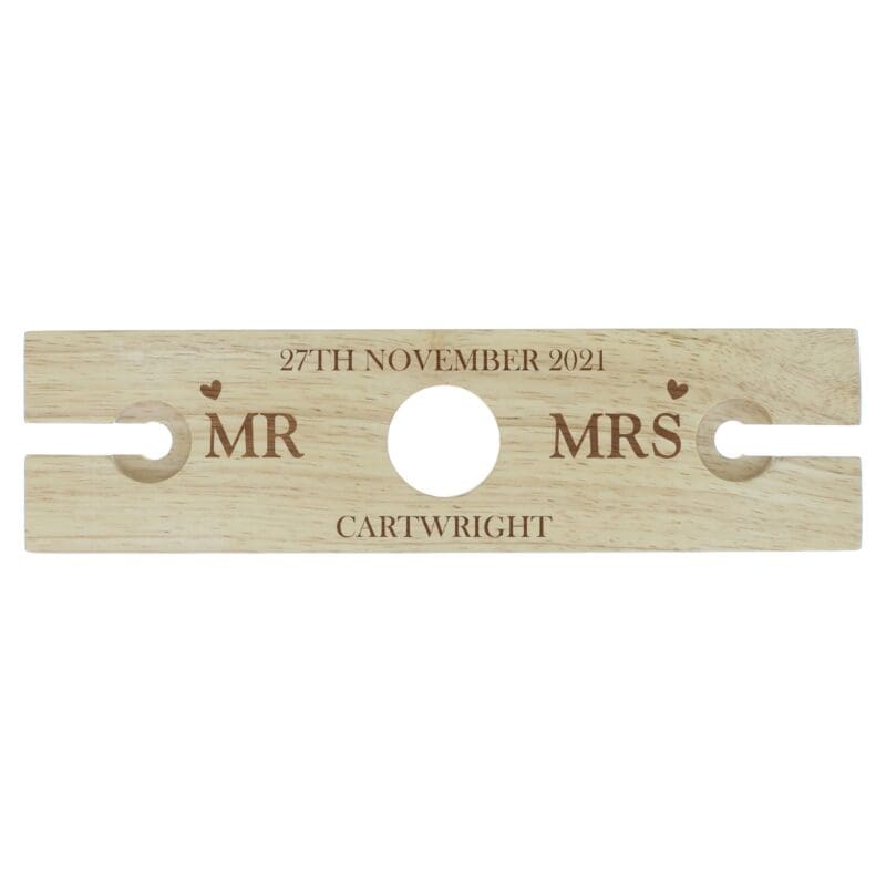 Personalised Married Couple Wine Glass & Bottle Holder