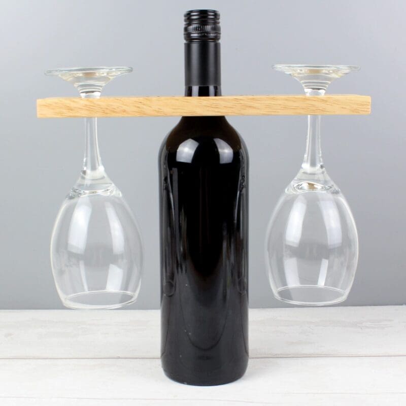 Personalised 'Wine O'clock' Wine Glass & Bottle Holder