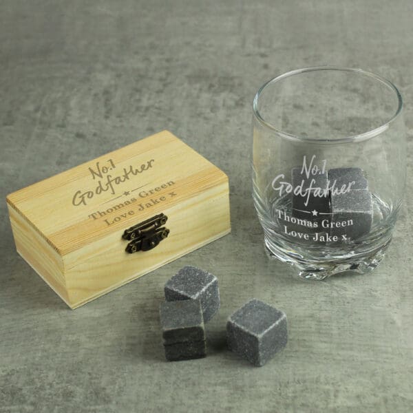 Personalised No.1 Cooling Stones & Glass Set