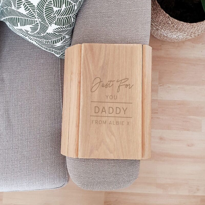 Personalised Classic Wooden Sofa Tray
