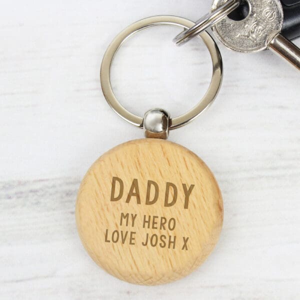 Personalised Free Text Wooden Keyring 20 Personalised Free Text Wooden Keyring