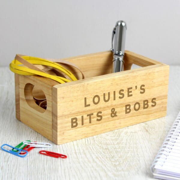Autumn Clean: Back-to-School Edition 3 Personalised Bits & Bobs Mini Wooden Crate
