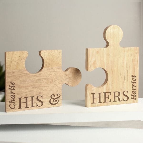 Personalised His & Hers Jigsaw Piece Set 15 Personalised His & Hers Jigsaw Piece Set