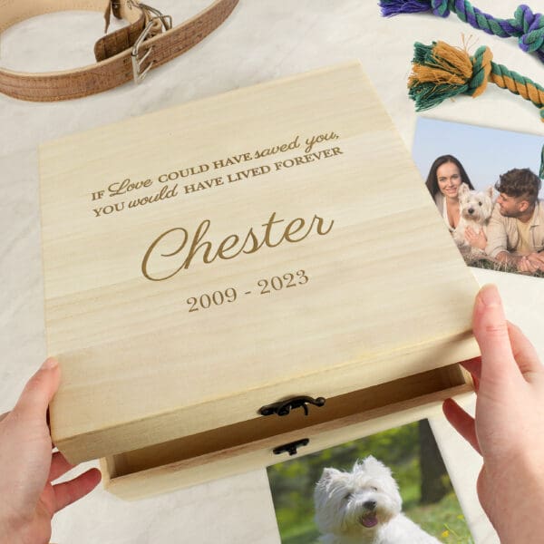 Personalised Pet Memorial Large Wooden Keepsake Box 35 Personalised Pet Memorial Large Wooden Keepsake Box