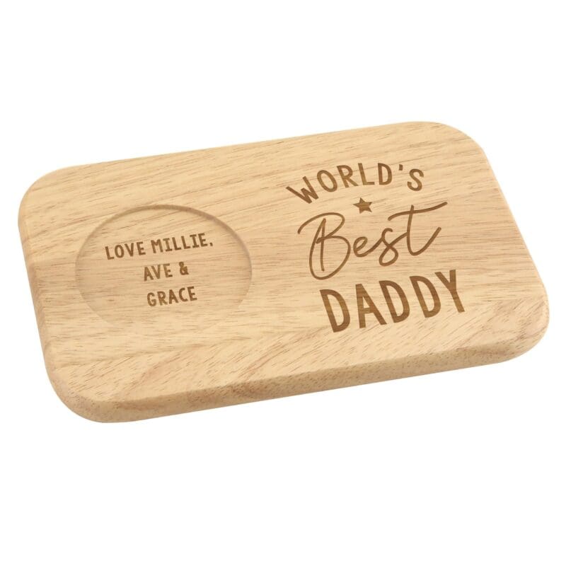Personalised World's Best Wooden Coaster Tray