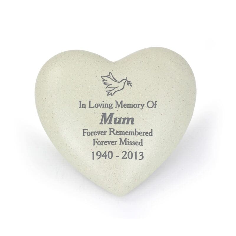 Personalised Dove Heart Memorial