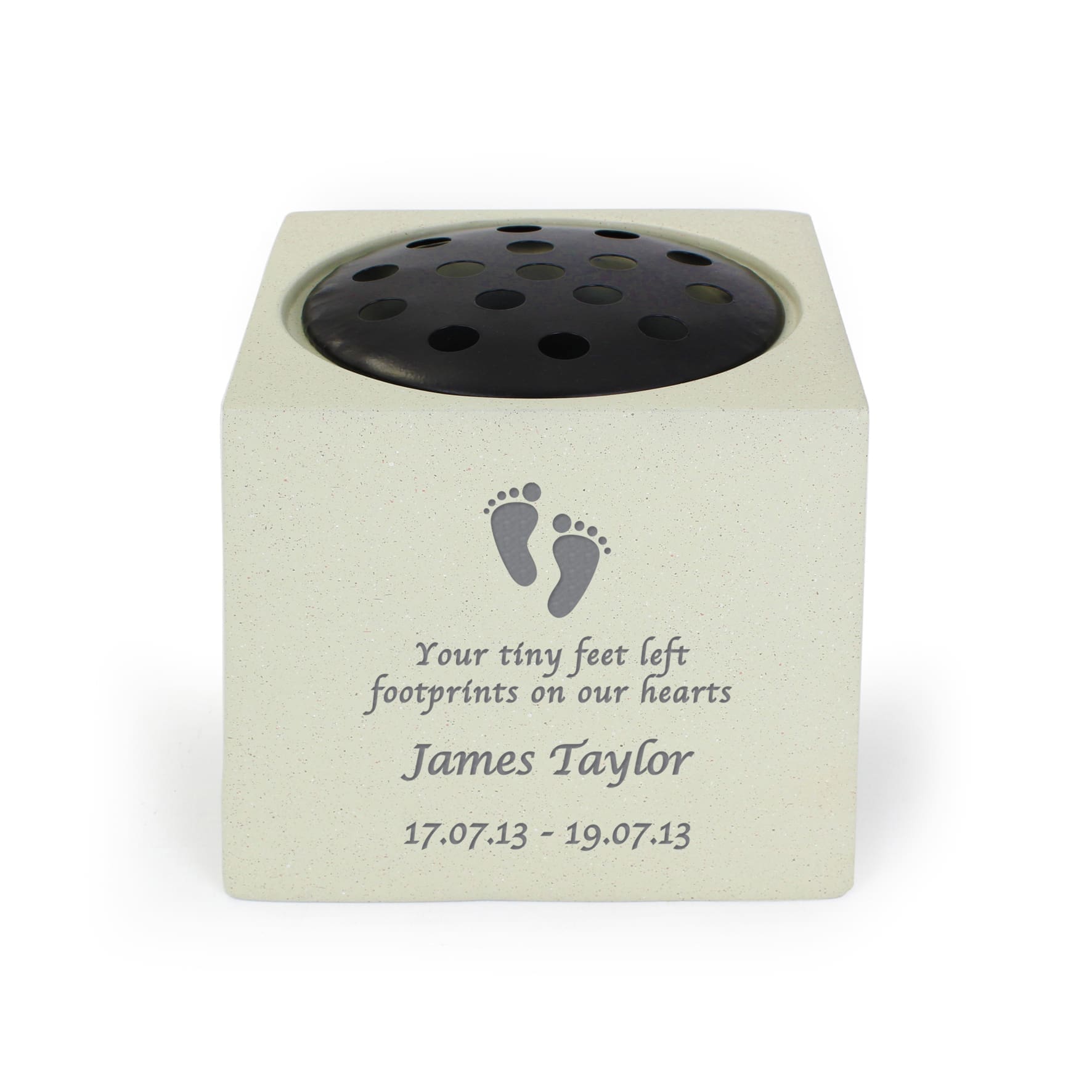 Personalised Footprints Memorial Vase 2 Personalised Footprints Memorial Vase