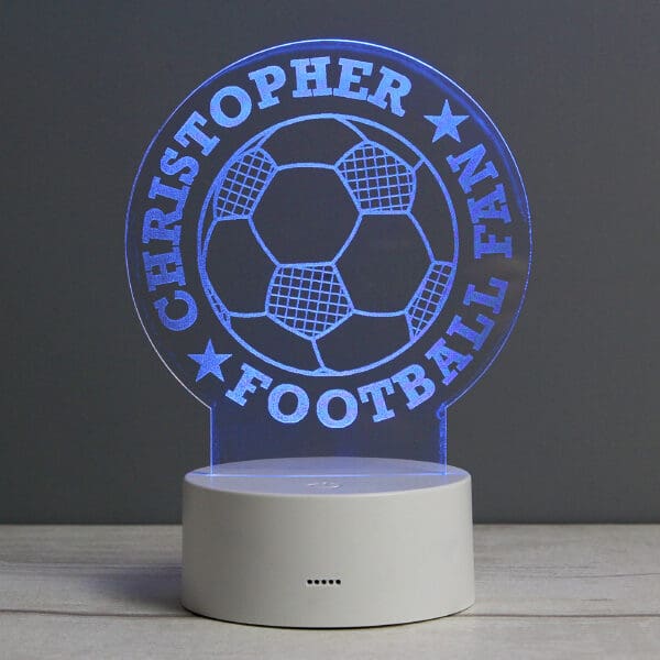 Personalised Football LED Colour Changing Desk Night Light