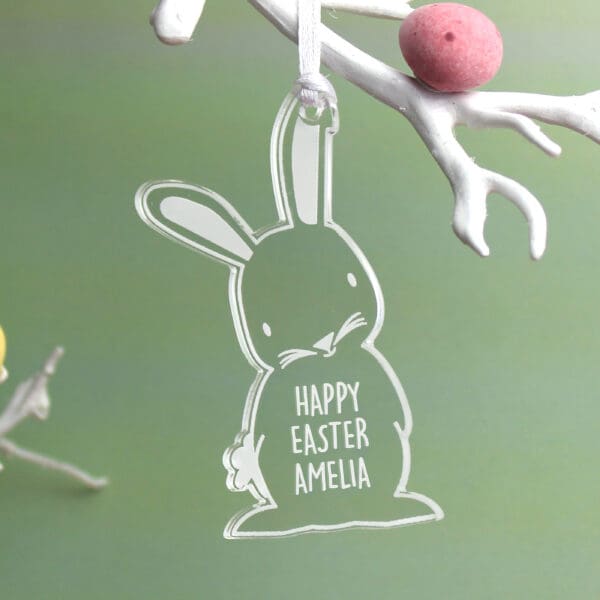 Personalised Acrylic Easter Bunny Decoration 1 Personalised Acrylic Easter Bunny Decoration