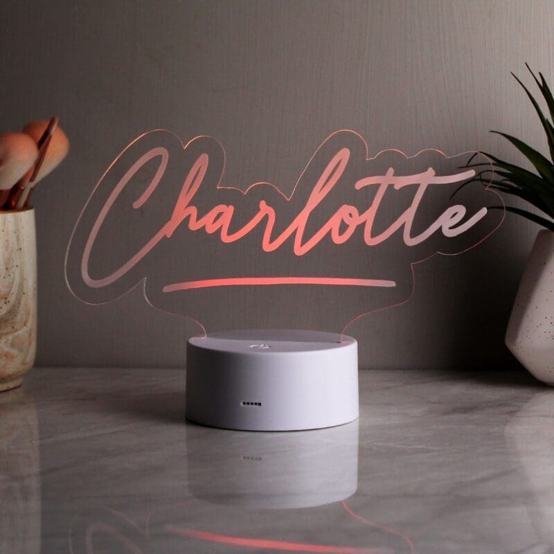 Personalised Free Text LED Colour Changing Desk Night Light