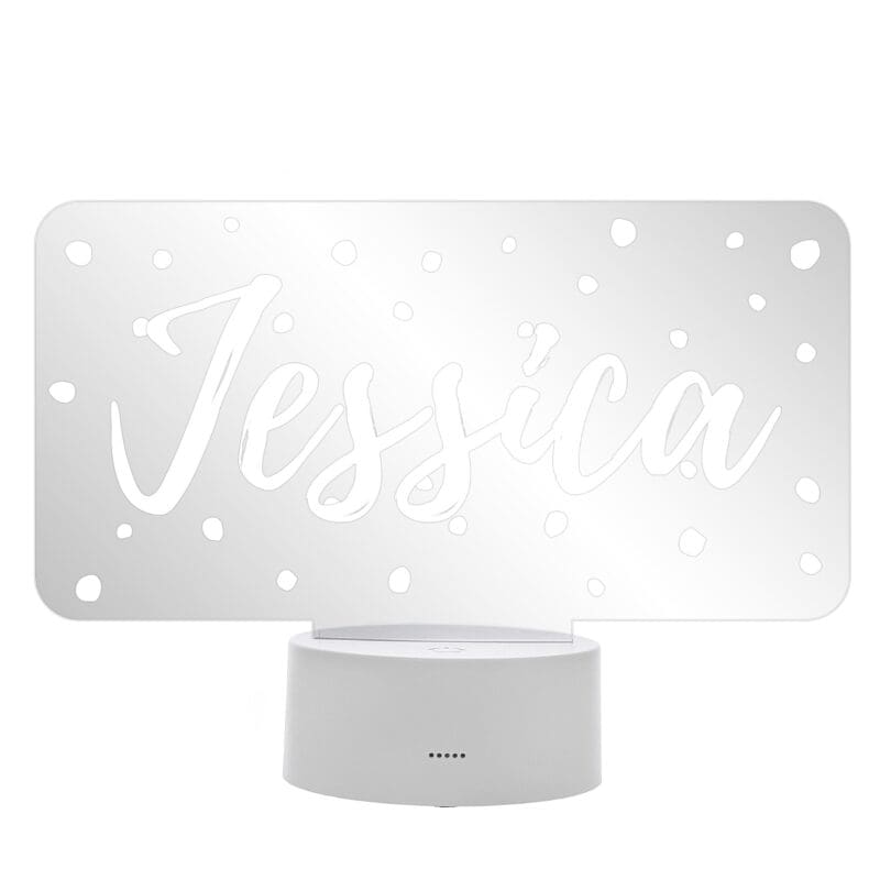 Personalised Polka-dot Name only LED Colour Changing Night Light
