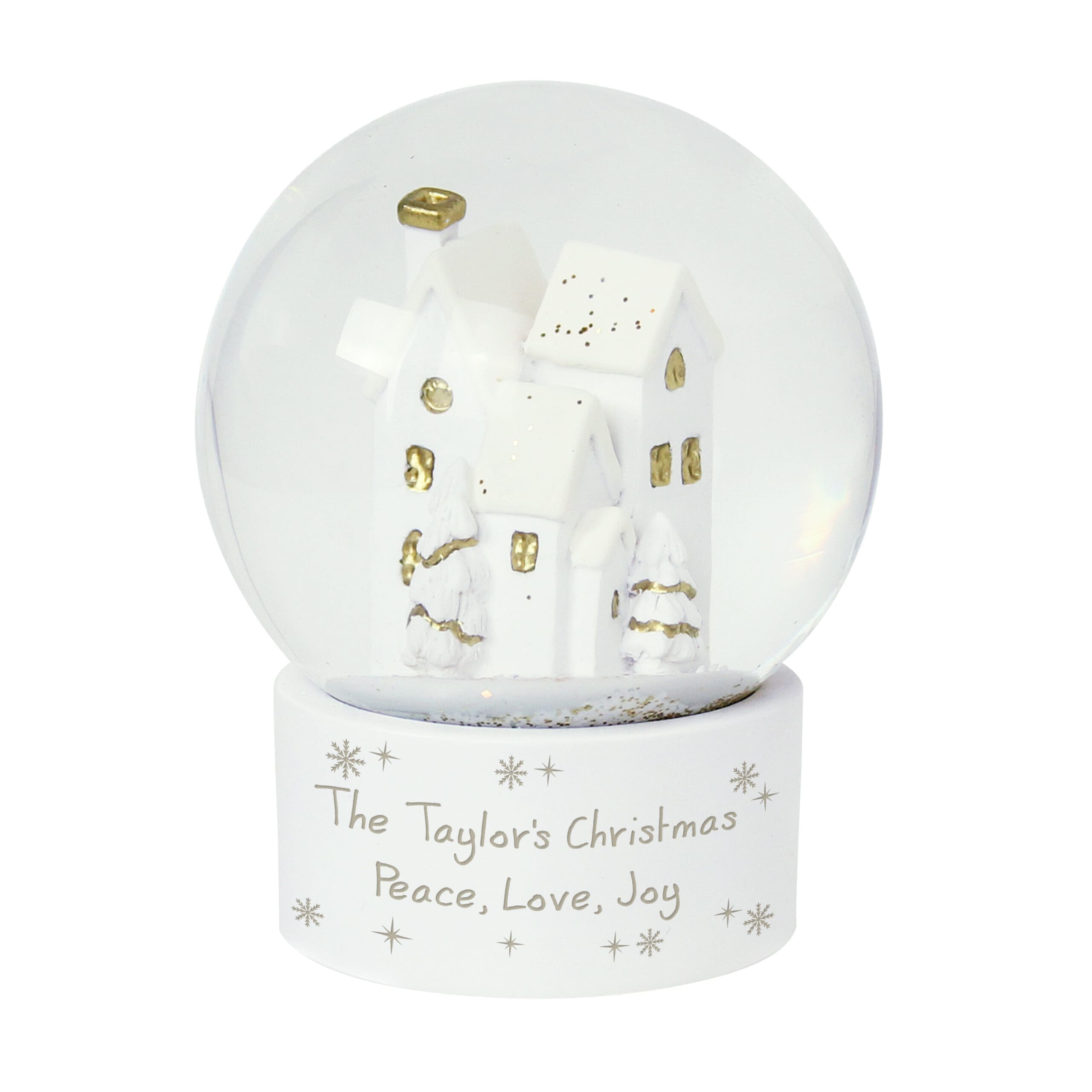 Personalised Message Village Glitter Snow Globe 5 Personalised Message Village Glitter Snow Globe