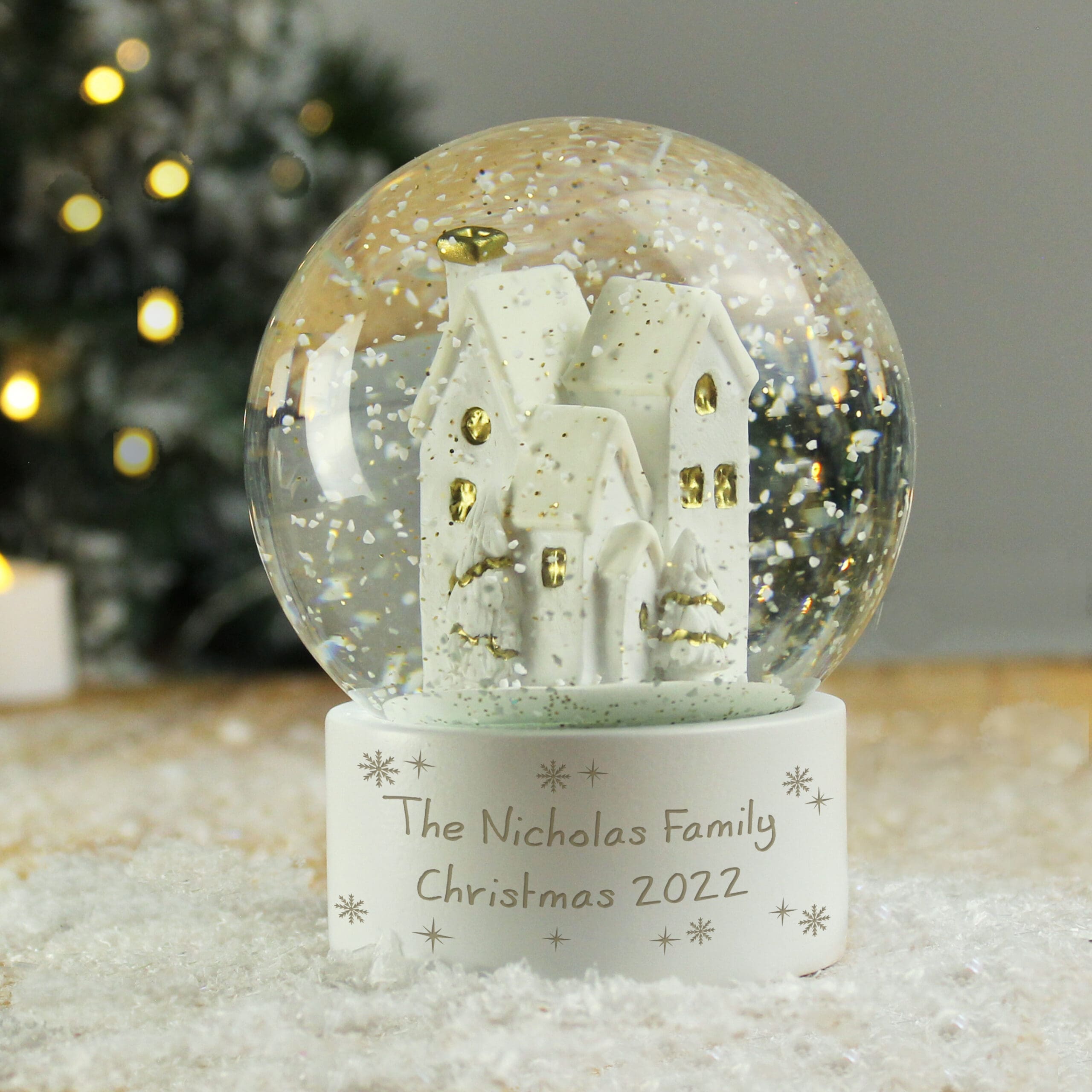 Personalised Message Village Glitter Snow Globe 7 Personalised Message Village Glitter Snow Globe