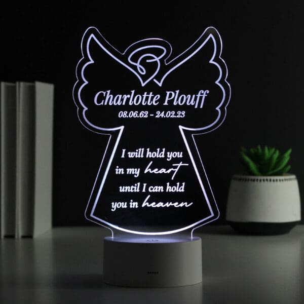 Personalised Angel Memorial Verse Colour Changing LED Light 36 Personalised Angel Memorial Verse Colour Changing LED Light