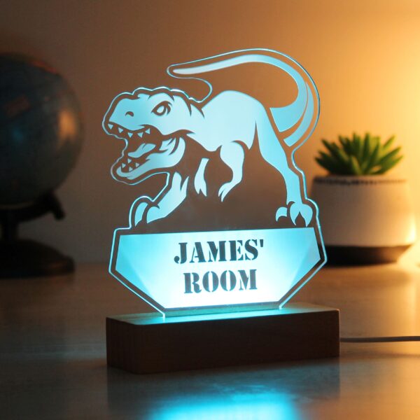 Personalised Dinosaur Wooden Based LED Light 33 Personalised Dinosaur Wooden Based LED Light