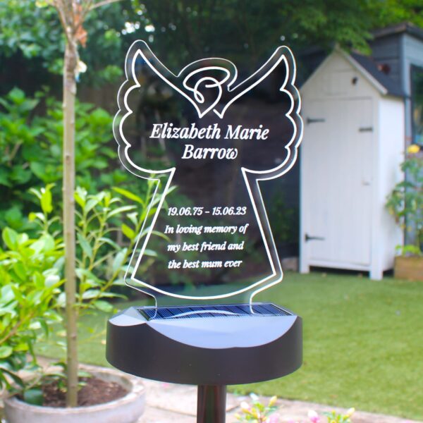 Personalised Angel Memorial Outdoor Solar Light 4 Personalised Angel Memorial Outdoor Solar Light