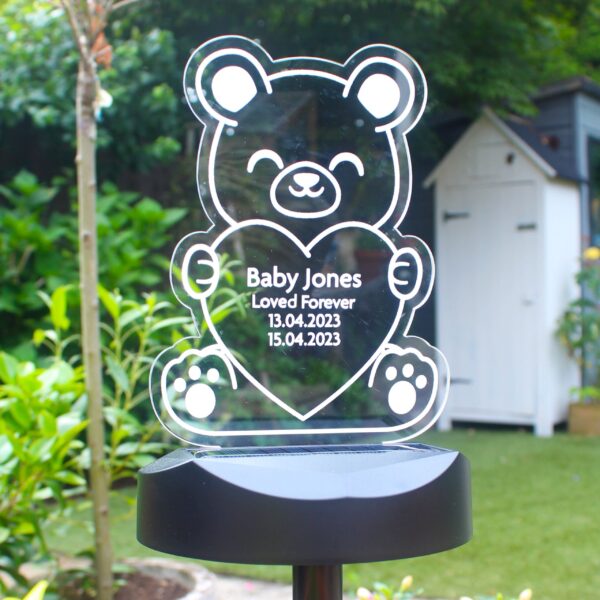 Personalised Bear Memorial Outdoor Solar Light 6 Personalised Bear Memorial Outdoor Solar Light