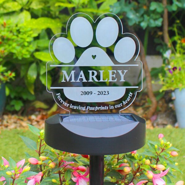 Personalised Pet Memorial Outdoor Solar Light 8 Personalised Pet Memorial Outdoor Solar Light