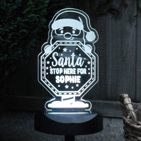 Personalised Santa Stop Here Sign Outdoor Solar Light 11 Personalised Santa Stop Here Sign Outdoor Solar Light