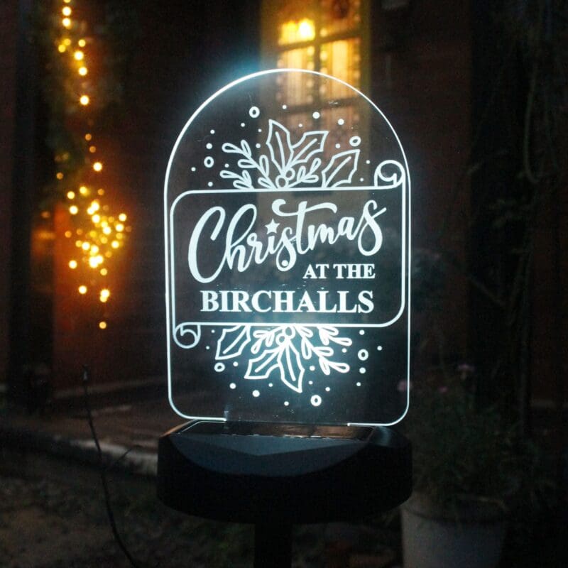 Personalised Family Christmas Outdoor Solar Light