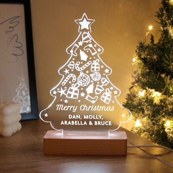Personalised Christmas Tree Wooden Based LED Light 5 Personalised Christmas Tree Wooden Based LED Light