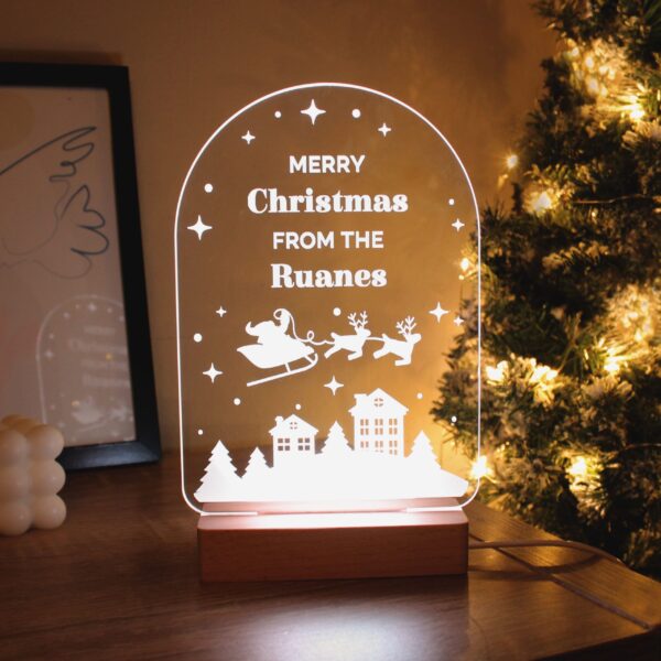 Personalised Christmas Wooden Based LED Light 6 Personalised Christmas Wooden Based LED Light