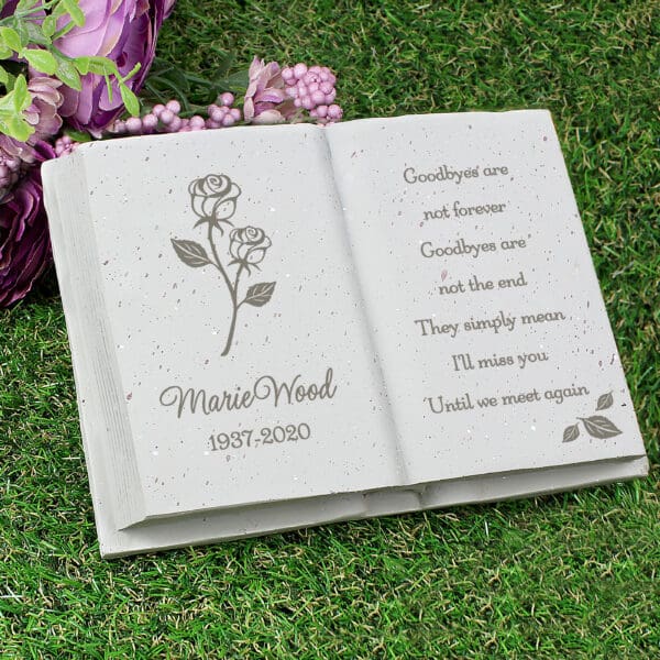 Personalised Rose Memorial Book 18 Personalised Rose Memorial Book