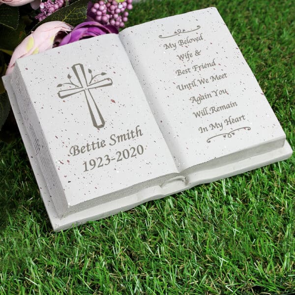 Personalised Cross Memorial Book
