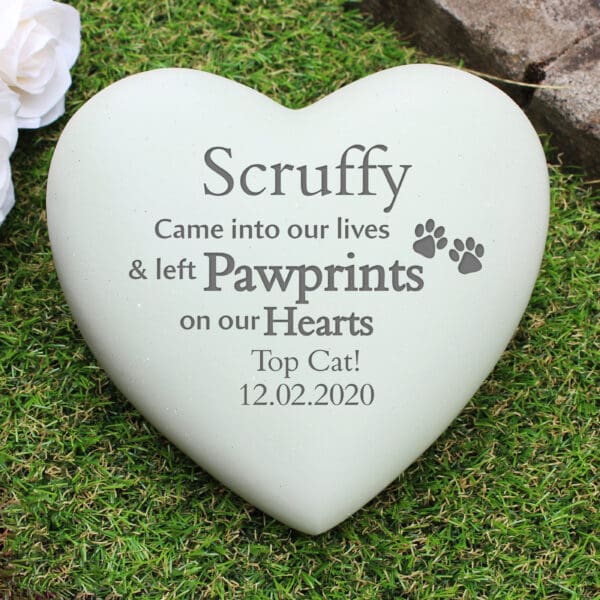 Personalised Pet Pawprints Heart Memorial 11 Personalised Pet Pawprints Heart Memorial